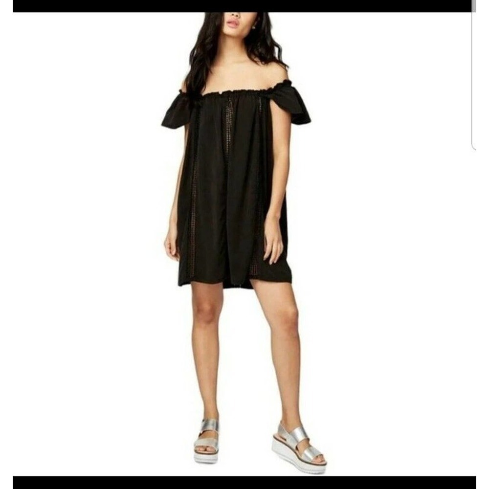 Rachel rachel roy off shoulder crochet accent dress Women S short ruffle short